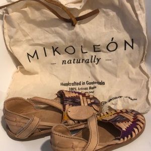 MIKOLEON SANDALS SIZE 25 in original bad natural leather